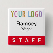 Roter Pinback Abzeichen Event Logo Platz Button (Vorderseite)