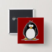 Roter Pinguinknopf Button (Vorne & Hinten)