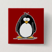 Roter Pinguinknopf Button (Vorderseite)