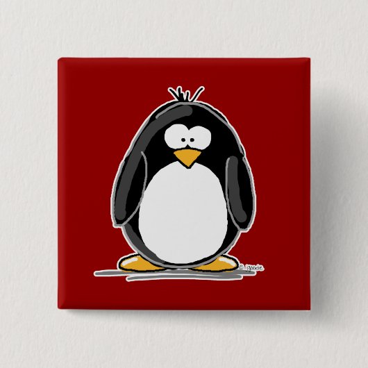 Roter Pinguinknopf Button (Vorderseite)