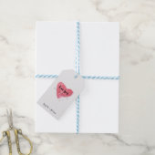 Roter Pinselstrich Herz Valentinstag Geschenkanhänger (Mit Garn)