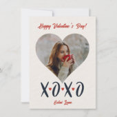 Roter Pinselstrich XOXO Valentinstag Foto Feiertagskarte (Vorderseite)