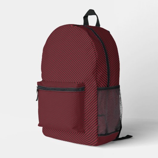 Roter Pinstrip Bedruckter Rucksack (Rückseitige Ecke Rechts)
