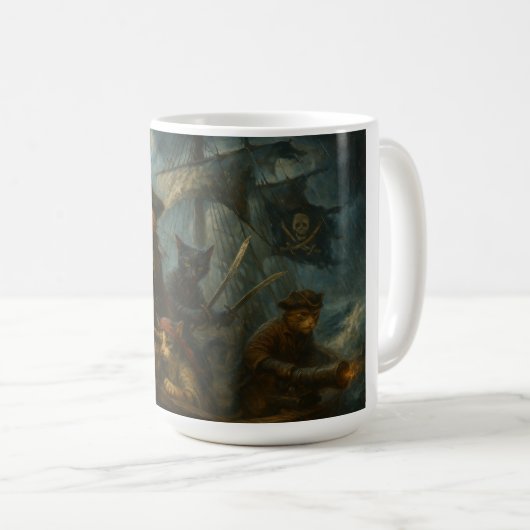 Roter Piratenpranke Kaffeetasse (VorderseiteRechts)