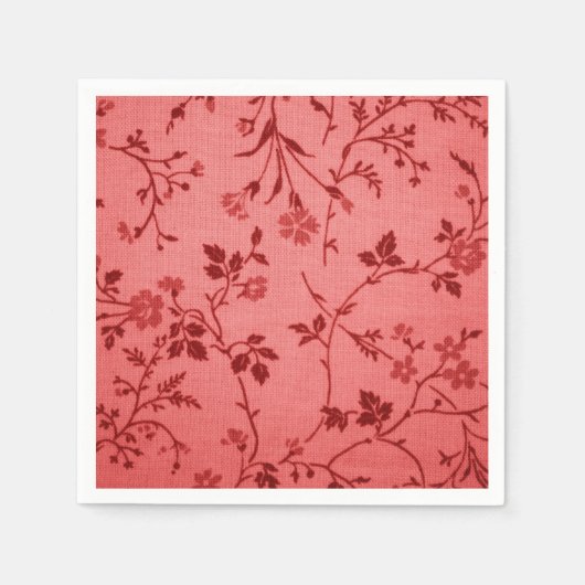 Roter Pisley-Stoff wie Leinenlook Serviette (Vorderseite)