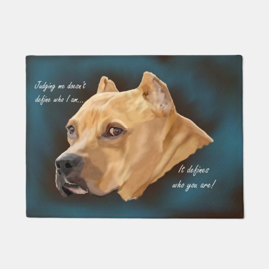 Roter Pitbull Hund Fußmatte (Vorderseite)