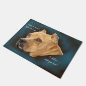 Roter Pitbull Hund Fußmatte (Schrägansicht)