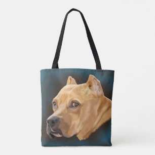 Roter Pitbull Terrier Tasche