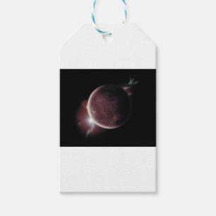 roter Planet im Universum mit Aura und Sternen Geschenkanhänger
