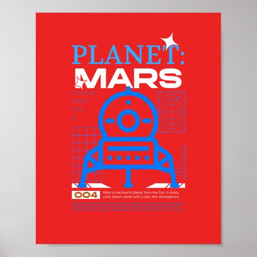 Roter Planet Mars Poster (Vorne)