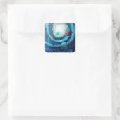 Roter Planet Quadratischer Aufkleber (Tasche)