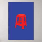 Roter Plastik Hocker Druck Poster (Vorne)