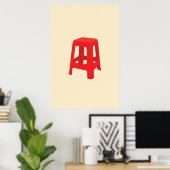 Roter Plastik-Hocker-Druck  Poster (Heimbüro)