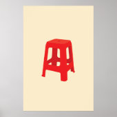 Roter Plastik-Hocker-Druck  Poster (Vorne)