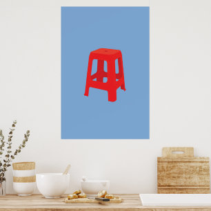 Roter Plastik-Hocker-Druck  Poster