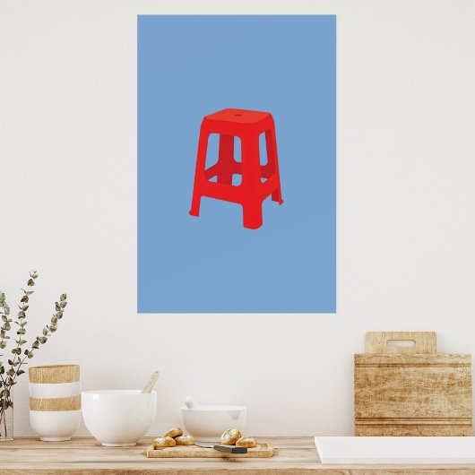 Roter Plastik-Hocker-Druck Poster (Küche)