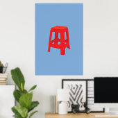 Roter Plastik-Hocker-Druck Poster (Heimbüro)