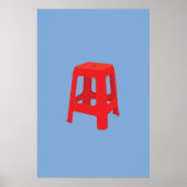 Roter Plastik-Hocker-Druck Poster (Vorne)
