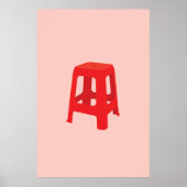 Roter Plastik-Hocker-Druck Poster (Vorne)