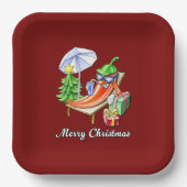 Roter Platz Frohe Weihnachts-scharfe Pfeffer Pappteller (Vorderseite)