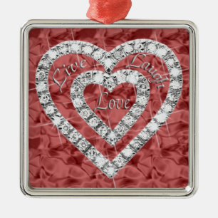 Roter Platz Live-Laugh Liebe Ristorante La Lanchet Silbernes Ornament