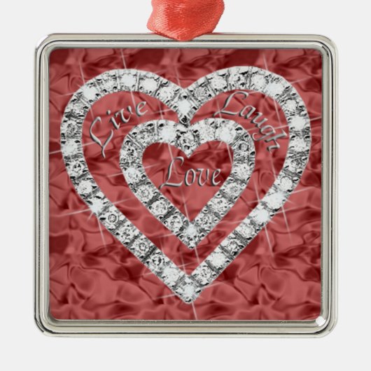 Roter Platz Live-Laugh Liebe Ristorante La Lanchet Silbernes Ornament (Vorne)
