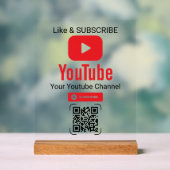 Roter Play-Button YouTube-Kanal-QR-Code Acrylschild (Neutral)