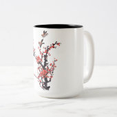 Roter Plum Blossom Zweifarbige Tasse (VorderseiteRechts)