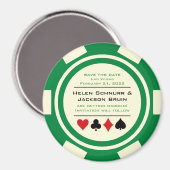 Roter Poker Casino Save the Date Magnet (Vorderseite/Rückseite)