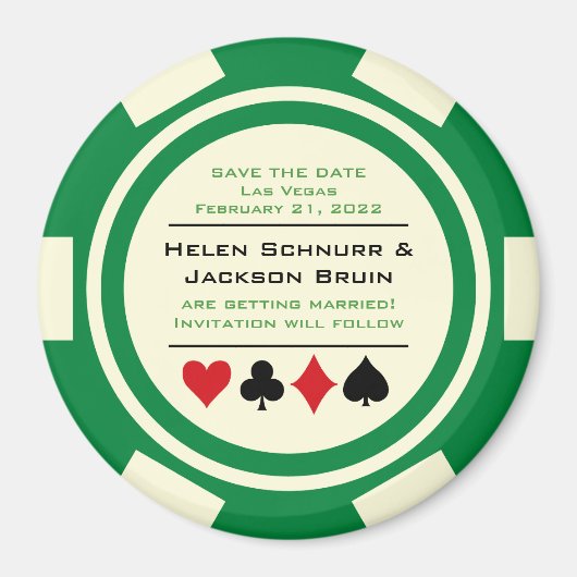 Roter Poker Casino Save the Date Magnet (Vorne)
