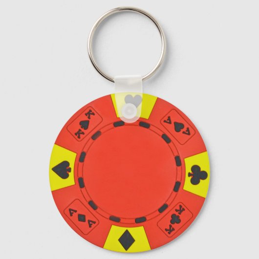 Roter Poker Chip Schlüsselanhänger (Vorderseite)