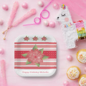 Roter Polka Dot und Blütenblätter Pappteller (Party)