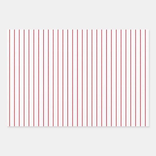 Roter Polka Dot und gestreift und fest Geschenkpapier Set (Vorderseite)