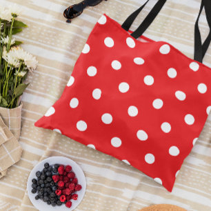 Roter Polka-Hund Tasche