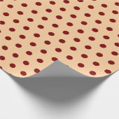 Roter Polka-Punkt Geschenkpapier (Ecke)