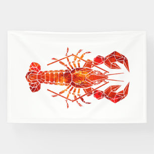 Roter polygonal Hummer Banner
