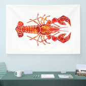 Roter polygonal Hummer Banner (Messe)