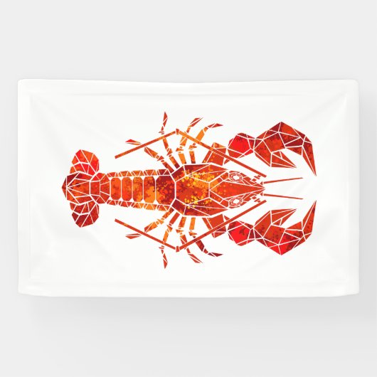 Roter polygonal Hummer Banner (Horizontal)