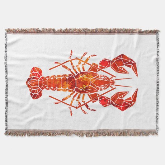 Roter polygonal Hummer Decke (Vorderseite)