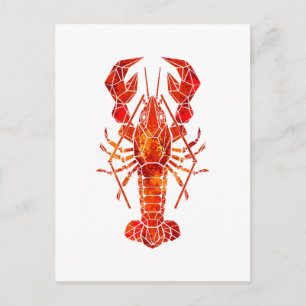 Roter polygonal Hummer Feiertagspostkarte