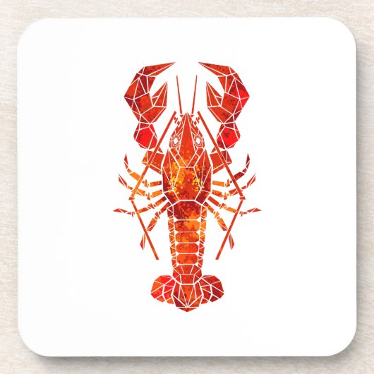 Roter polygonal Hummer Getränkeuntersetzer (Vorderseite)