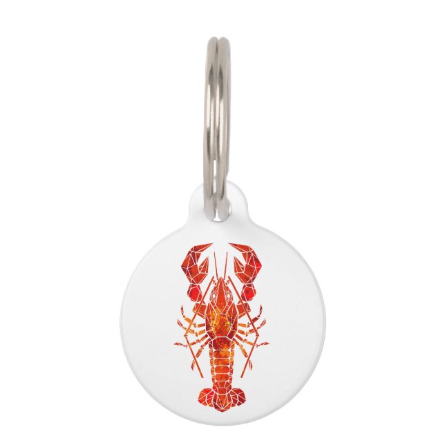 Roter polygonal Hummer Haustiermarke (Vorderseite)