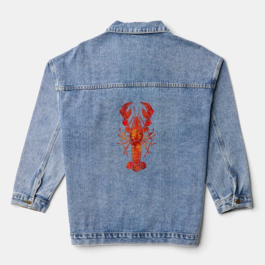 Roter polygonal Hummer Jeansjacke (Rückseite)