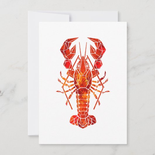 Roter polygonal Hummer Karte (Vorderseite)