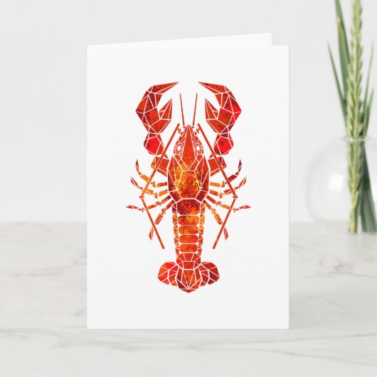 Roter polygonal Hummer Karte (Vorderseite)