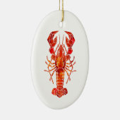 Roter polygonal Hummer Keramik Ornament (Rechts)