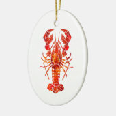 Roter polygonal Hummer Keramik Ornament (Links)