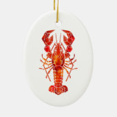 Roter polygonal Hummer Keramik Ornament (Hinten)