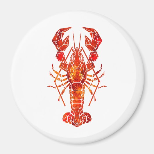 Roter polygonal Hummer Magnet (Vorne)