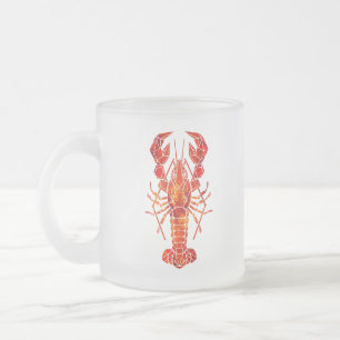 Roter polygonal Hummer Mattglastasse